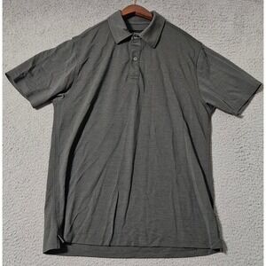 Unbound Merino Polo Shirt Mens Size Medium Green Merino Wool Office Commuter
